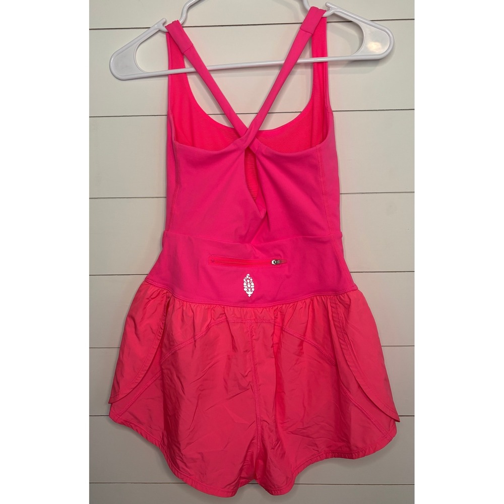 Free People Hot Shot Mini Romper Active Cutout Back Pocket XS - Picture 4 of 6